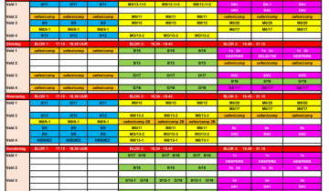 TRAININGSCHEMA VDL SEIZOEN 